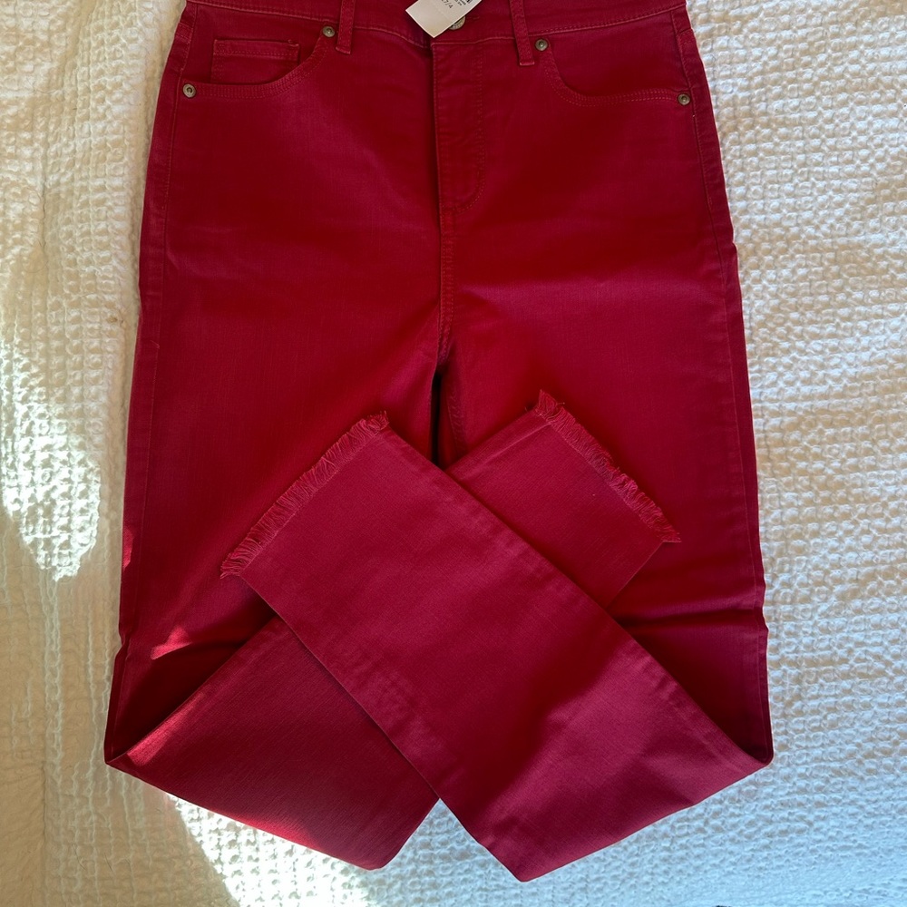 LOFT Red Skinny Jeans Vibrant Style